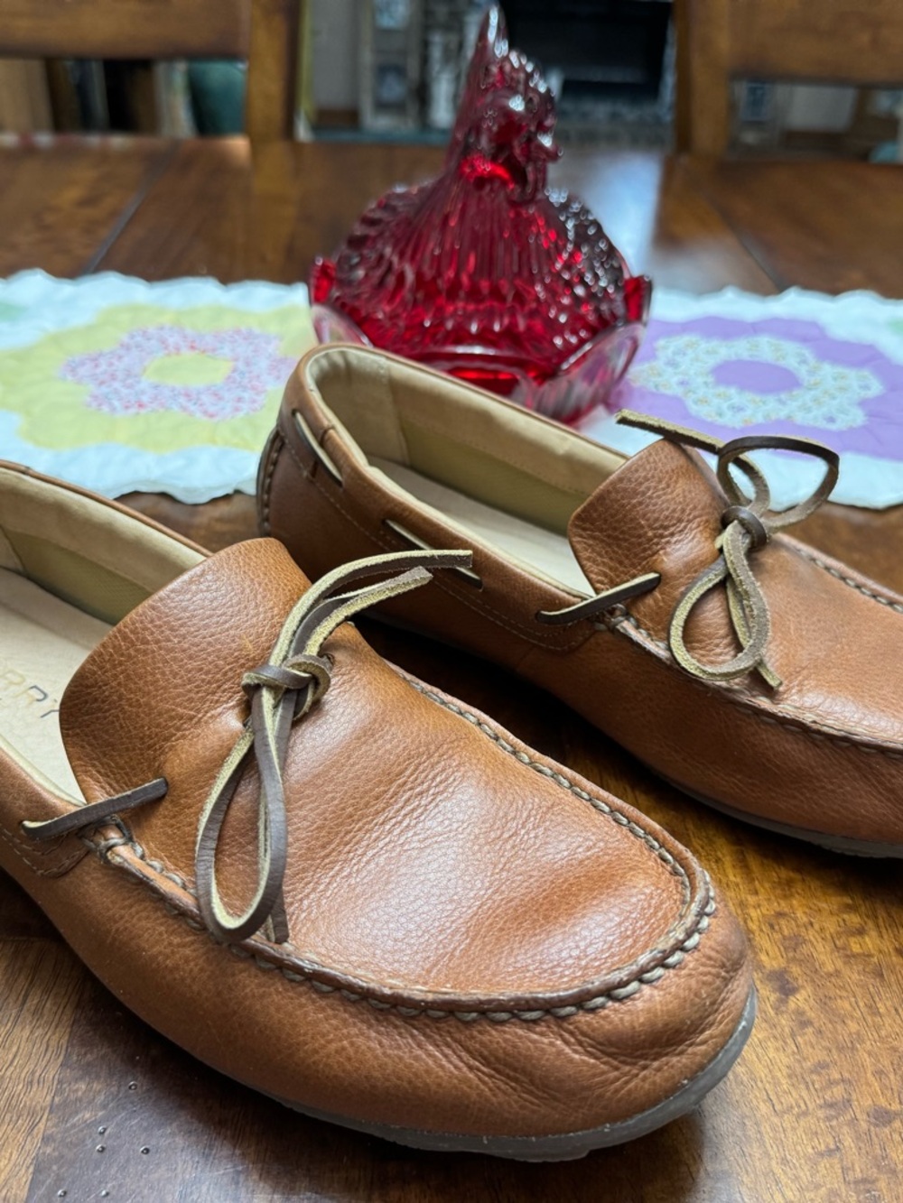 Men's SPERRY Casual Leather Moccasin Loafers - Brown 12